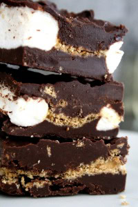 Decadent and fudgy marshmallow and graham cracker fudgies will leave you wanting s'more!