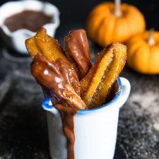 Pumpkin Churros with Chocolate Dipping Sauce