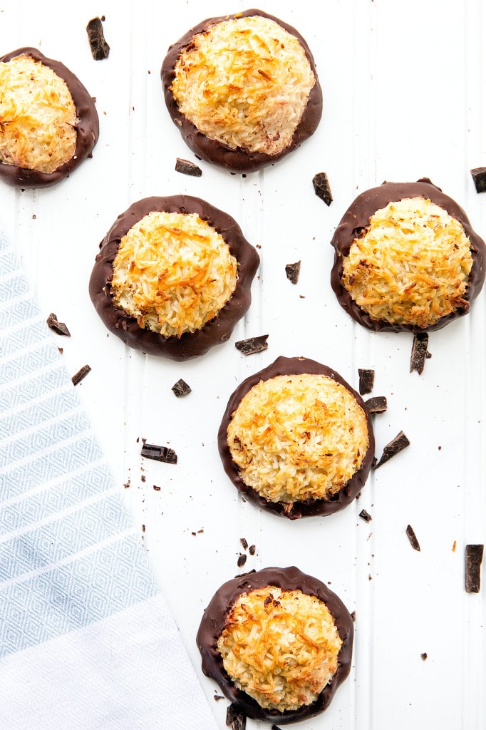 Chocolate Dipped Coconut Macaroons 