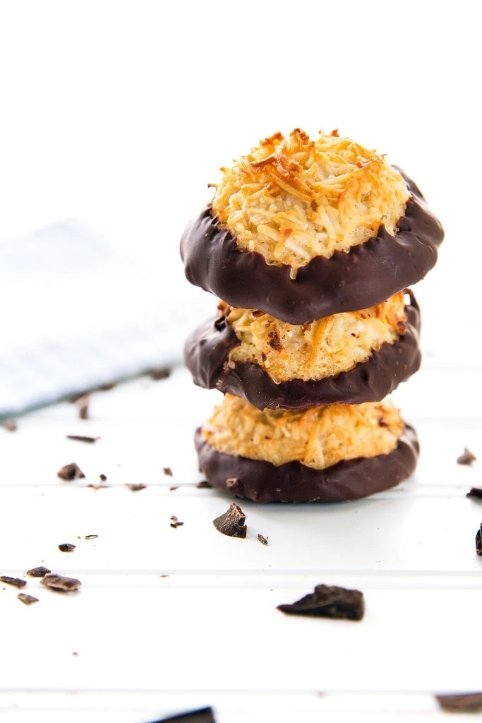 coconut macaroons in a stack