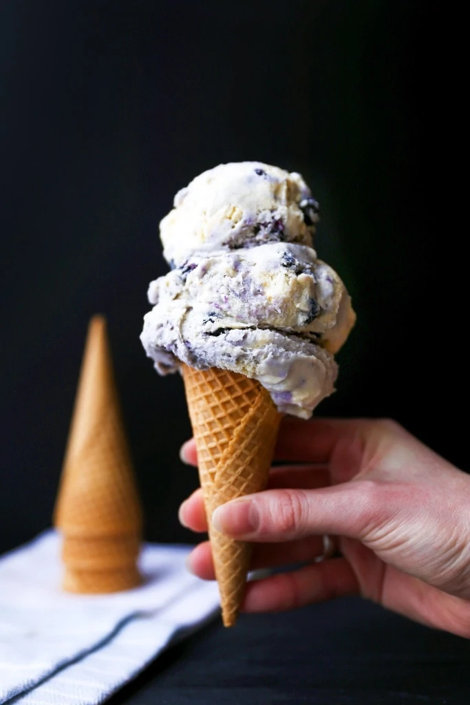Blueberry pancake ice cream that tastes like the blueberry pancakes of your childhood! | Broma Bakery