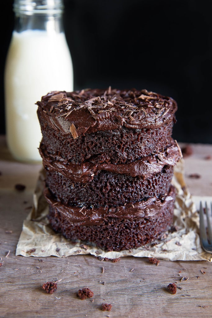 Chocolate Cake for Two with frosting