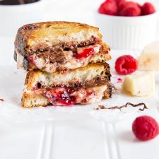 Raspberry and Nutella Stuffed Grilled Cheese