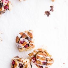 Dark Chocolate Raspberry Sticky Buns