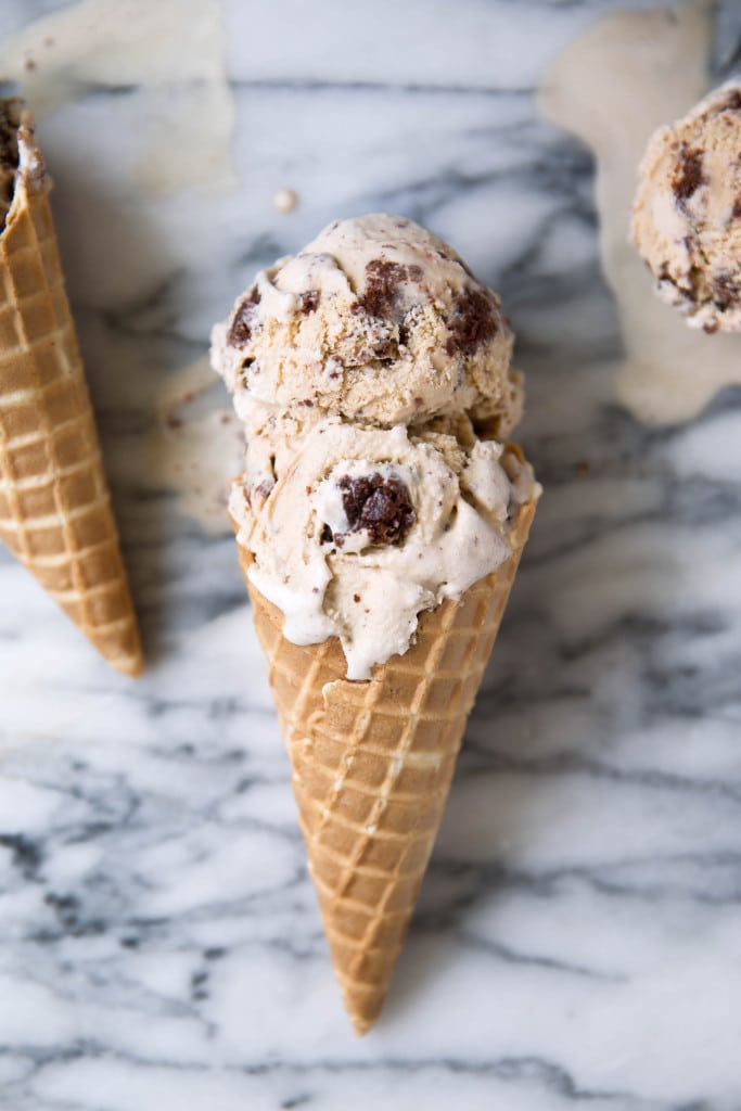 Brown Butter Brownie Ice Cream: nutty brown butter ice cream swirled with fudgy brownie pieces. One bite and you're in ice cream heaven.