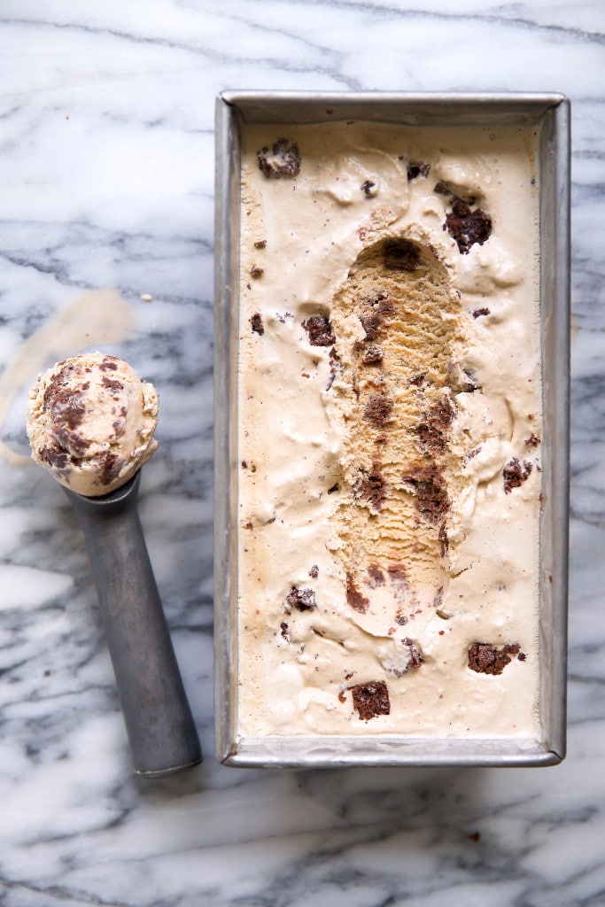 Brown Butter Brownie Ice Cream: nutty brown butter ice cream swirled with fudgy brownie pieces. One bite and you're in ice cream heaven.