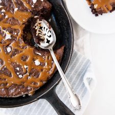 Salted Caramel Skillet Brownie