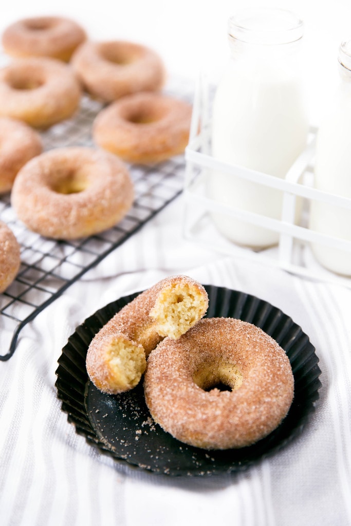 The softest and most addicting Snickerdoodle Donuts. Oh yeah, and they're baked!