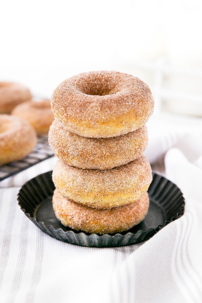 The softest and most addicting Snickerdoodle Donuts. Oh yeah, and they're baked!