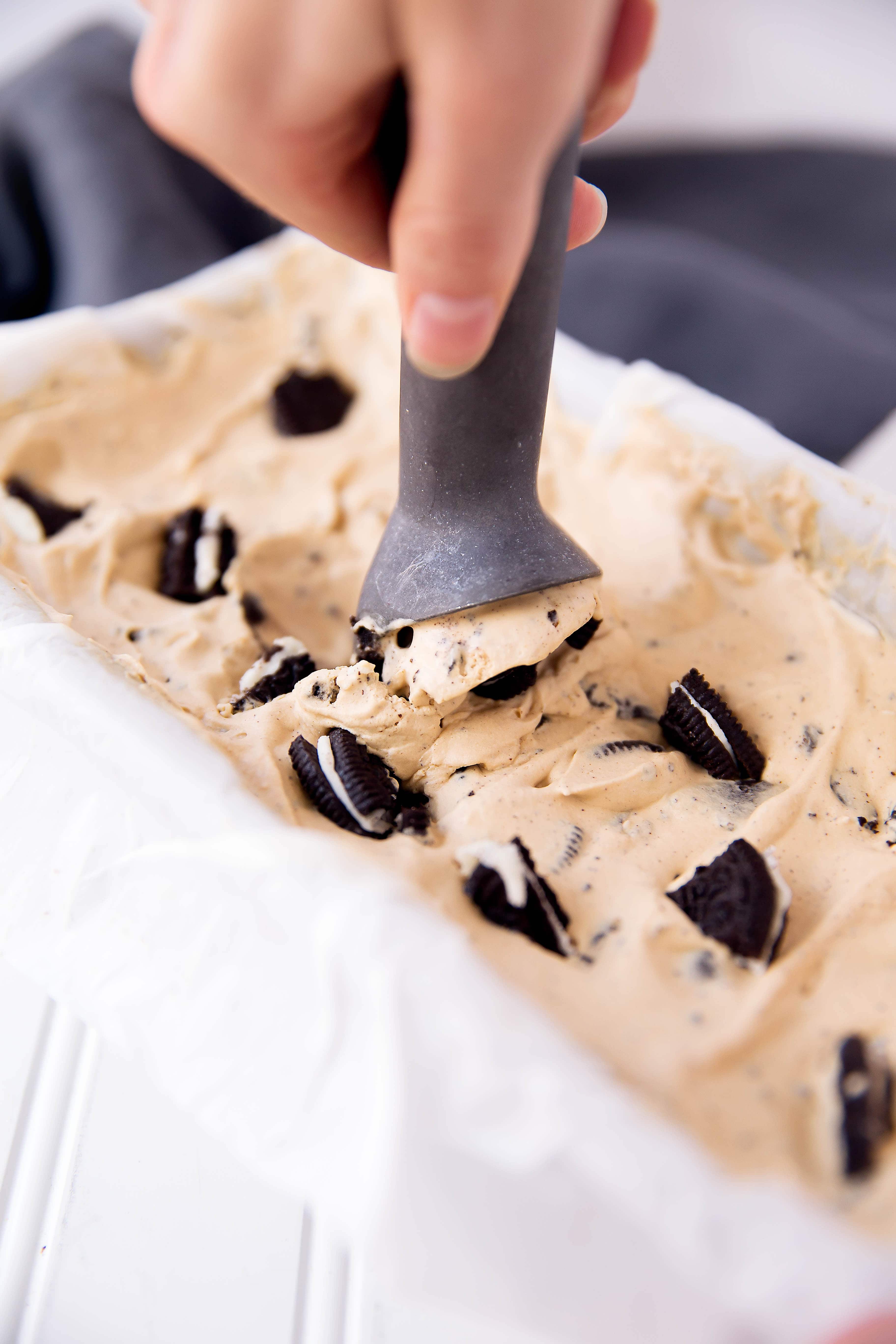 So creamy and delicious, it's almost too good to be true: less than 10 minutes and it's into the freezer for this stellar Coffee Oreo Ice Cream.