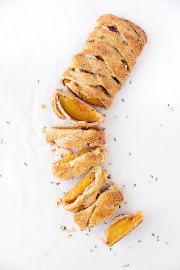 Aromatic and warm, this Lavender Peach Strudel is sure to amaze!