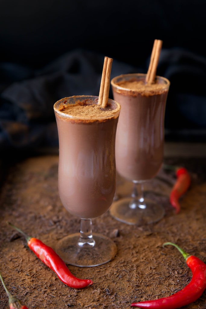 Hot Chocolate del Diablo: a decadent boozy hot cocoa made with chocolate chile tequila for a kick of spice!