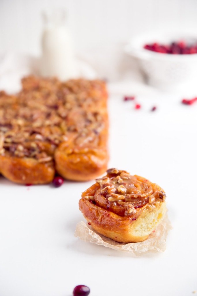 Triple Glazed Cranberry Pecan Sticky Buns: your Thanksgiving morning will never be the same!