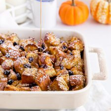 Cinnamon Raisin Pumpkin French Toast Bake