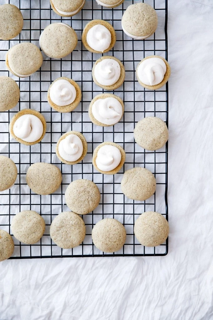 Have your chai latte and eat it too with these chewy Chai Latte Sandwich Cookies with creamy chai-spiked frosting!