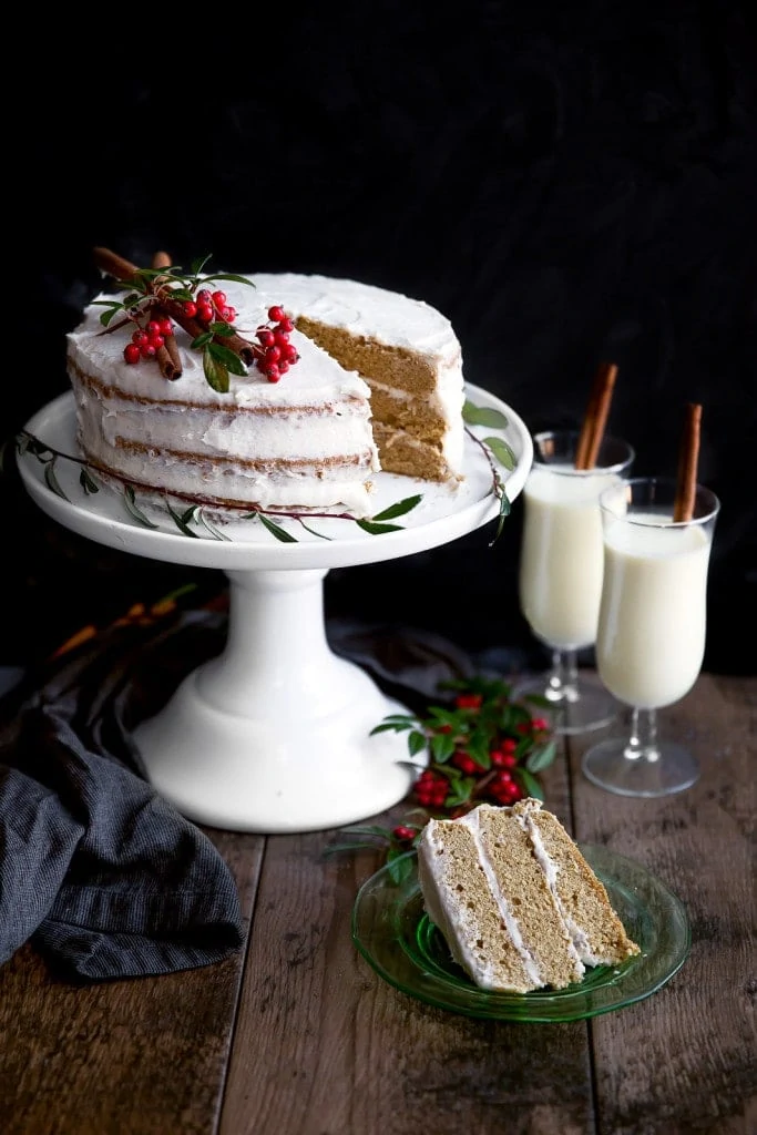 Spiced rum cake with eggnog frosting will have your guests begging for seconds (thirds!).