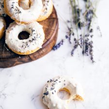 Lemon Lavender Donuts with white chocolate ganache