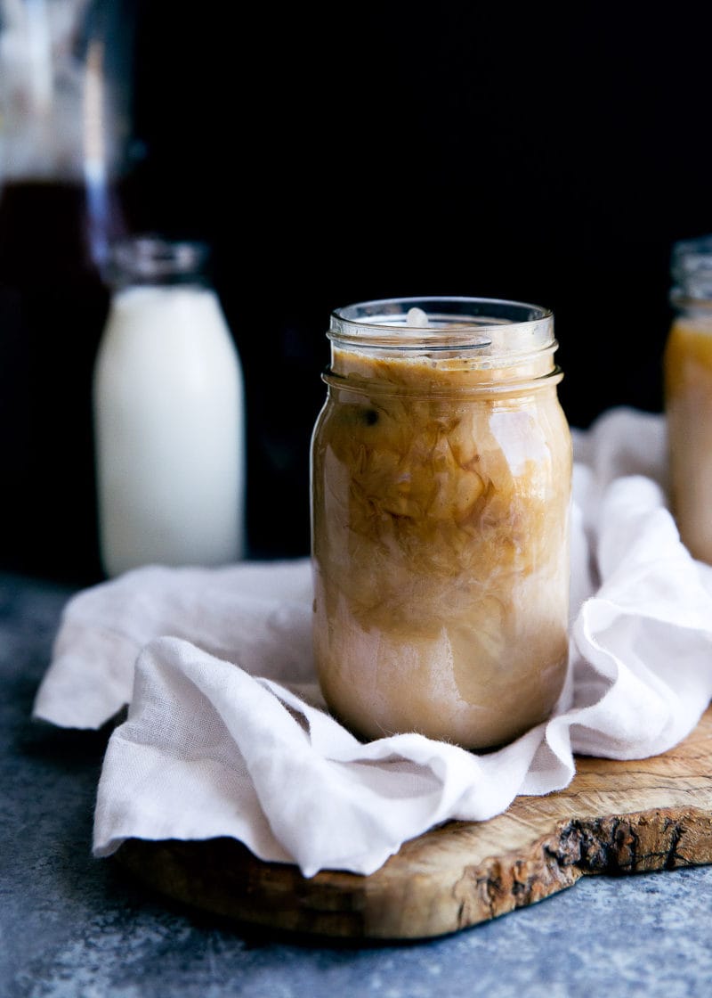 homemade cold brew coffee in a jar