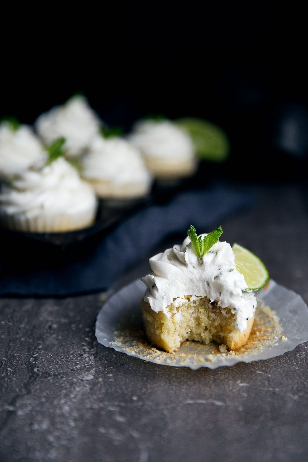 Boozy Mojito Cupcakes: an infusion of lime, mint, and rum, all in one little cupcake!