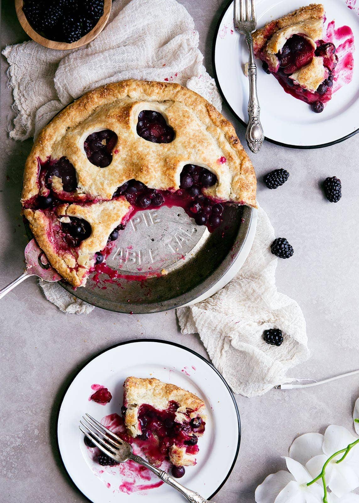 The prettiest pie there ever was: this quadruple berry bumbleberry pie.
