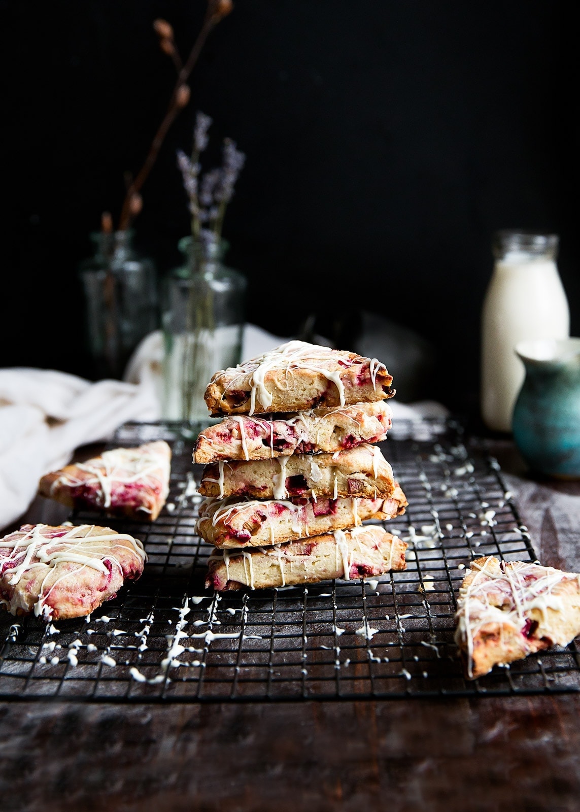 White Chocolate Raspberry Rhubarb scones that are sweet, tart, and totally breakfast-worthy.
