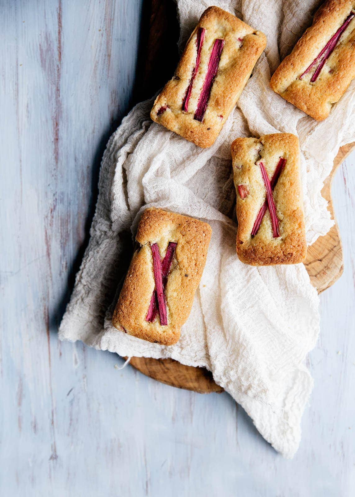 Adorable individual rhubarb almond tea cakes are perfect for Sunday brunch!