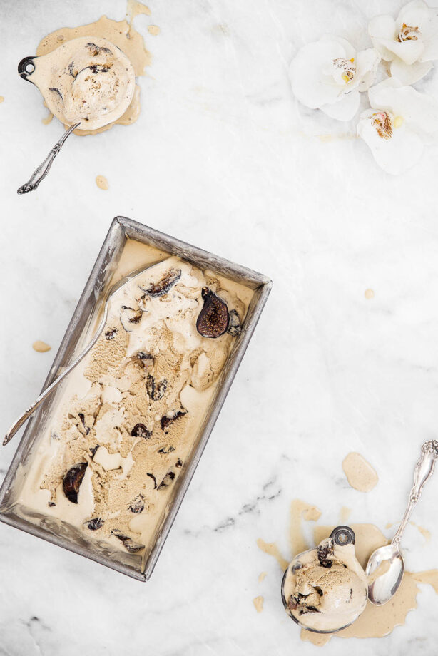 A creamy, slightly spiced coffee ice cream made with Vietnamese cinnamon and dried mission figs. Holy. Cow.