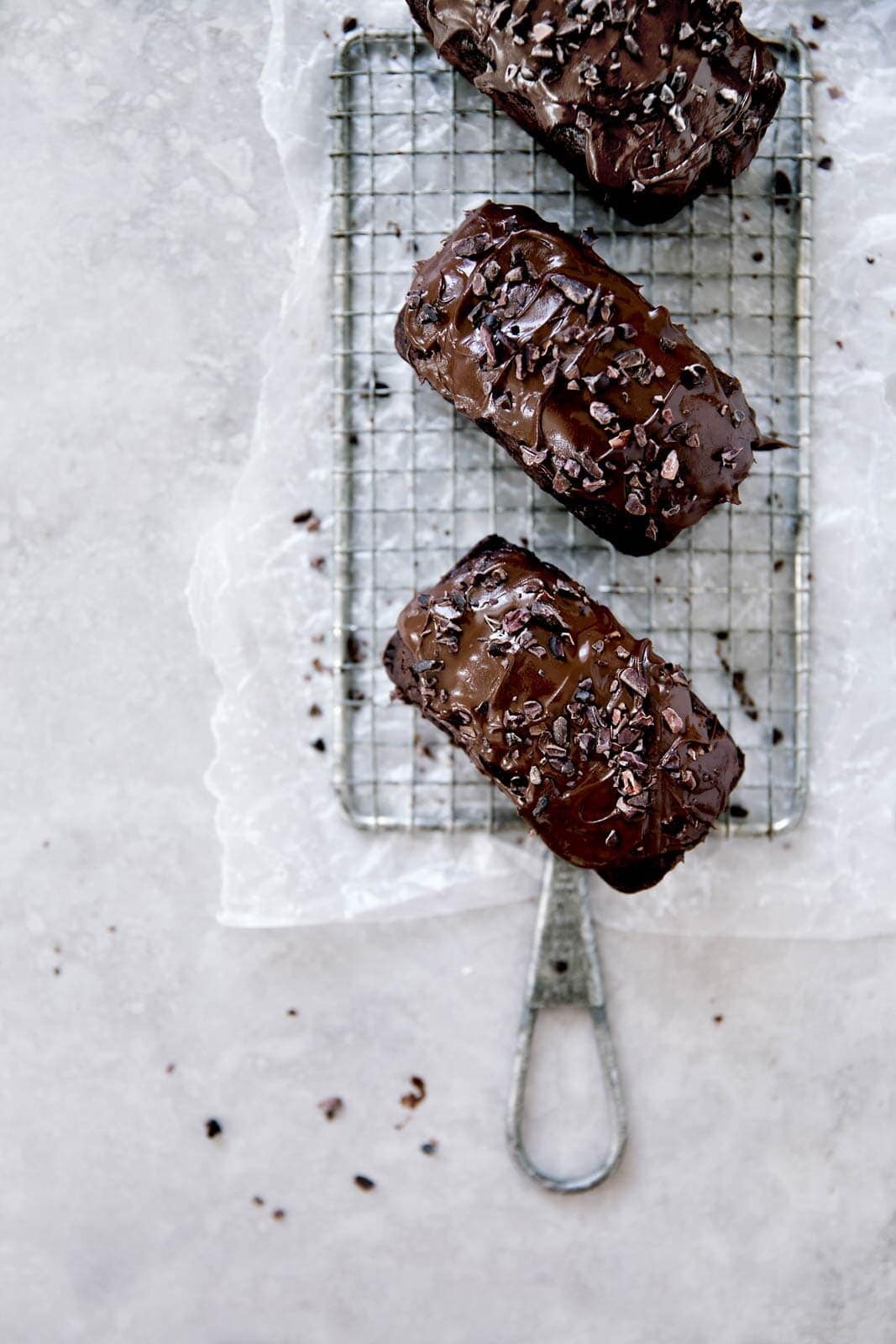 Mini chocolate zucchini breads. Because a quarter of the size is twice the fun!