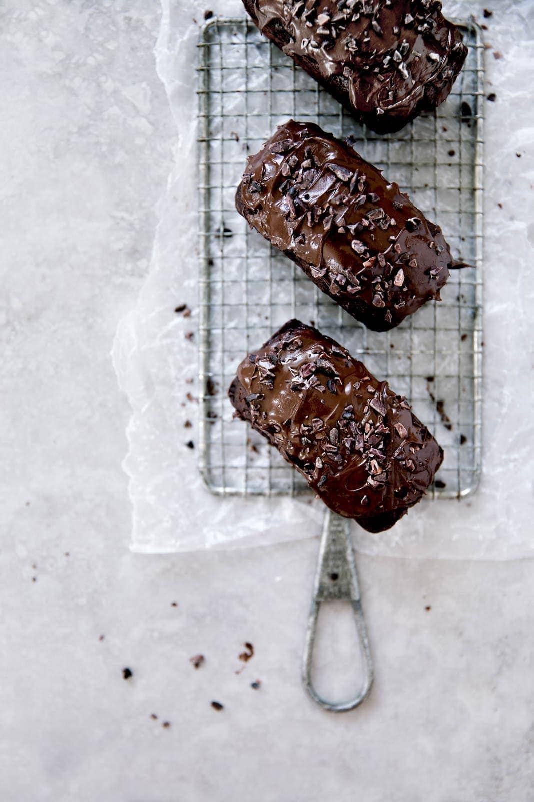 Mini chocolate zucchini breads. Because a quarter of the size is twice the fun!