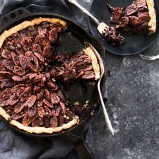 Deep Dish Double Chocolate Pecan Skillet Pie