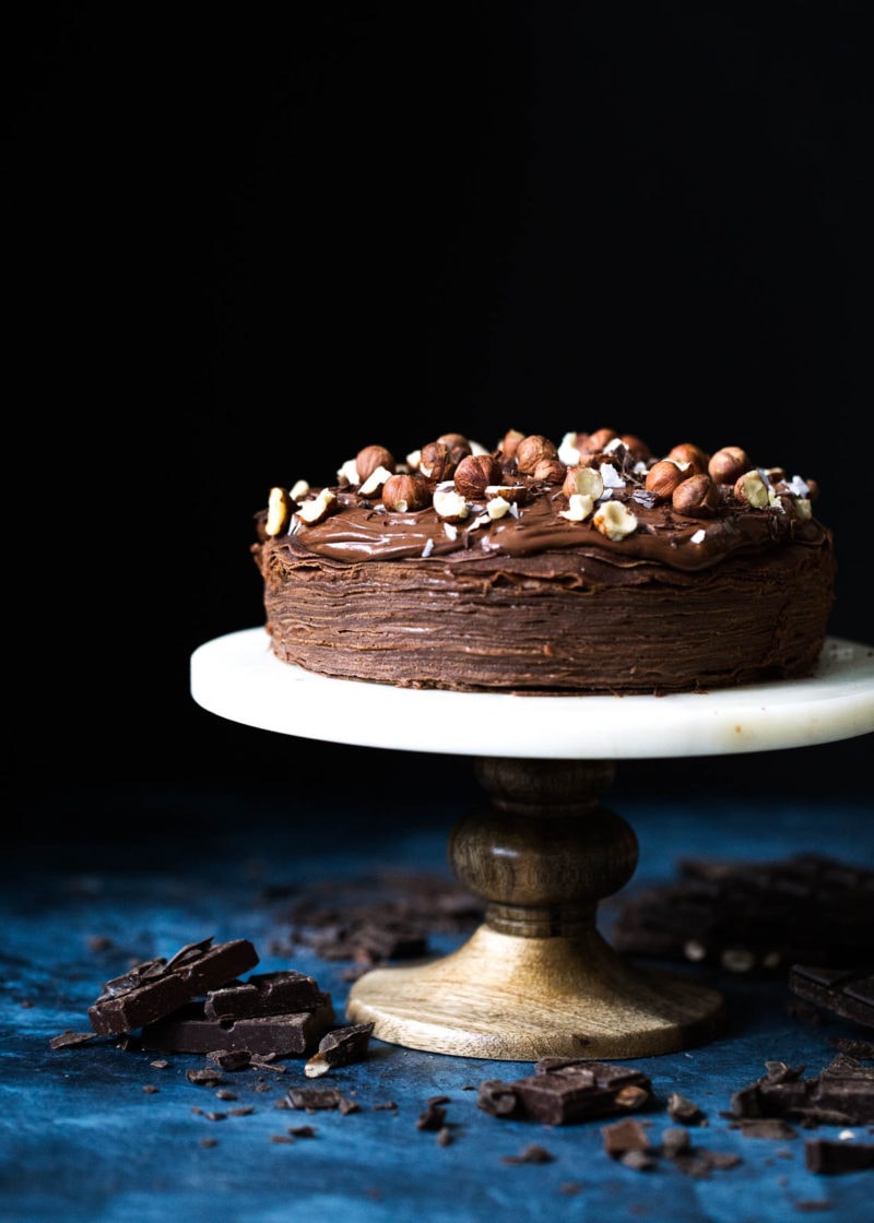 Hazelnut Chocolate Crêpe Cake - Broma Bakery