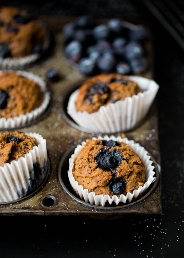 Naturally sweetened and filled with fiber, these Blueberry Bran Breakfast Muffins will fuel you through lunchtime.
