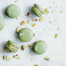 White Chocolate Pistachio Macarons