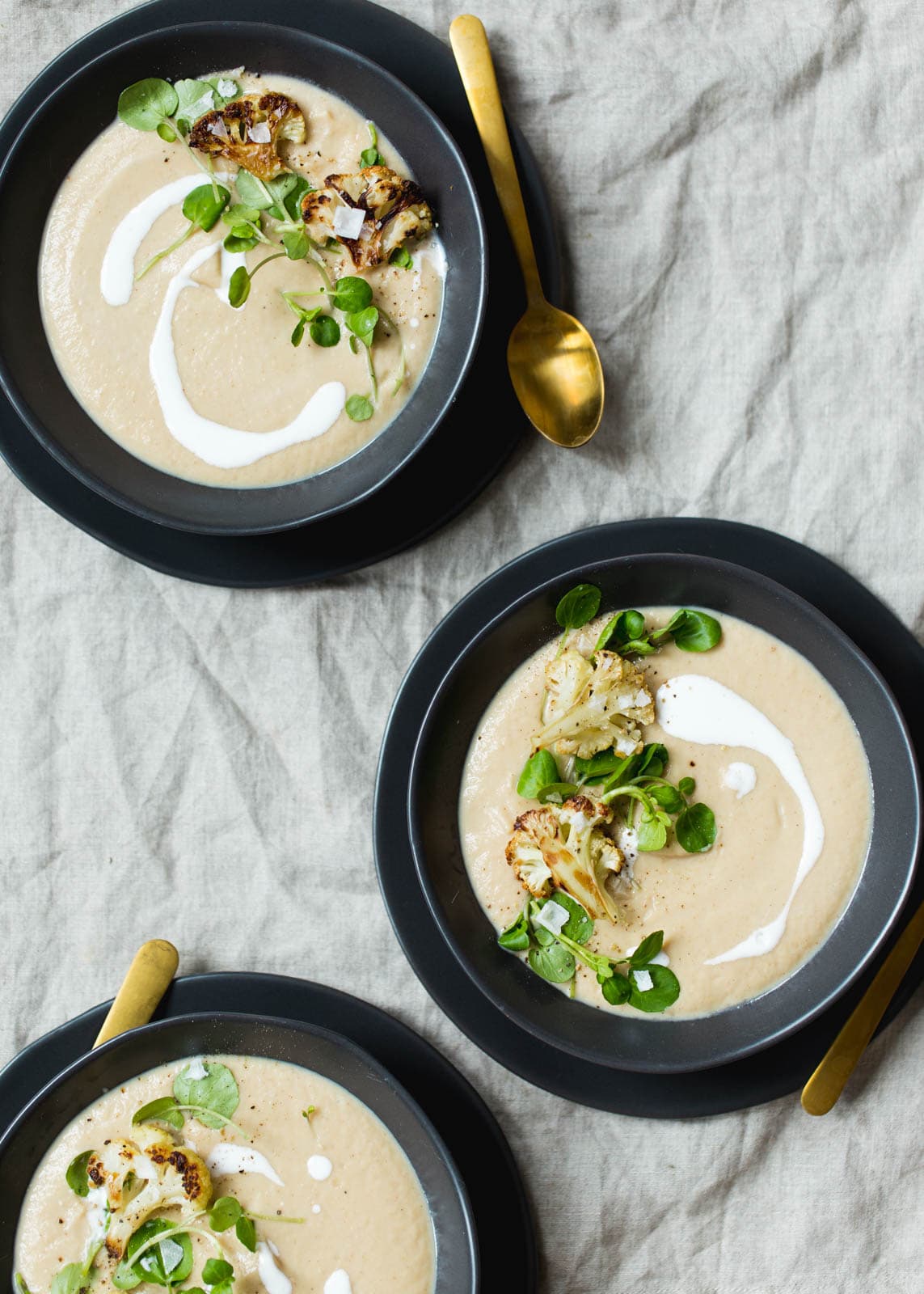 Bowls of healthy Cauliflower Soup