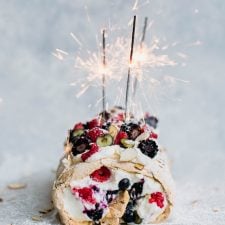 Triple Berry Meringue Roulade