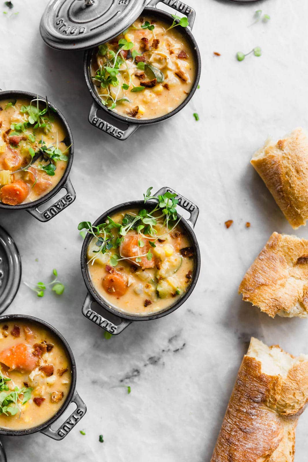 A lightened up version of the classic Creamy Chicken Corn Chowder. Perfect comfort food for colder days!