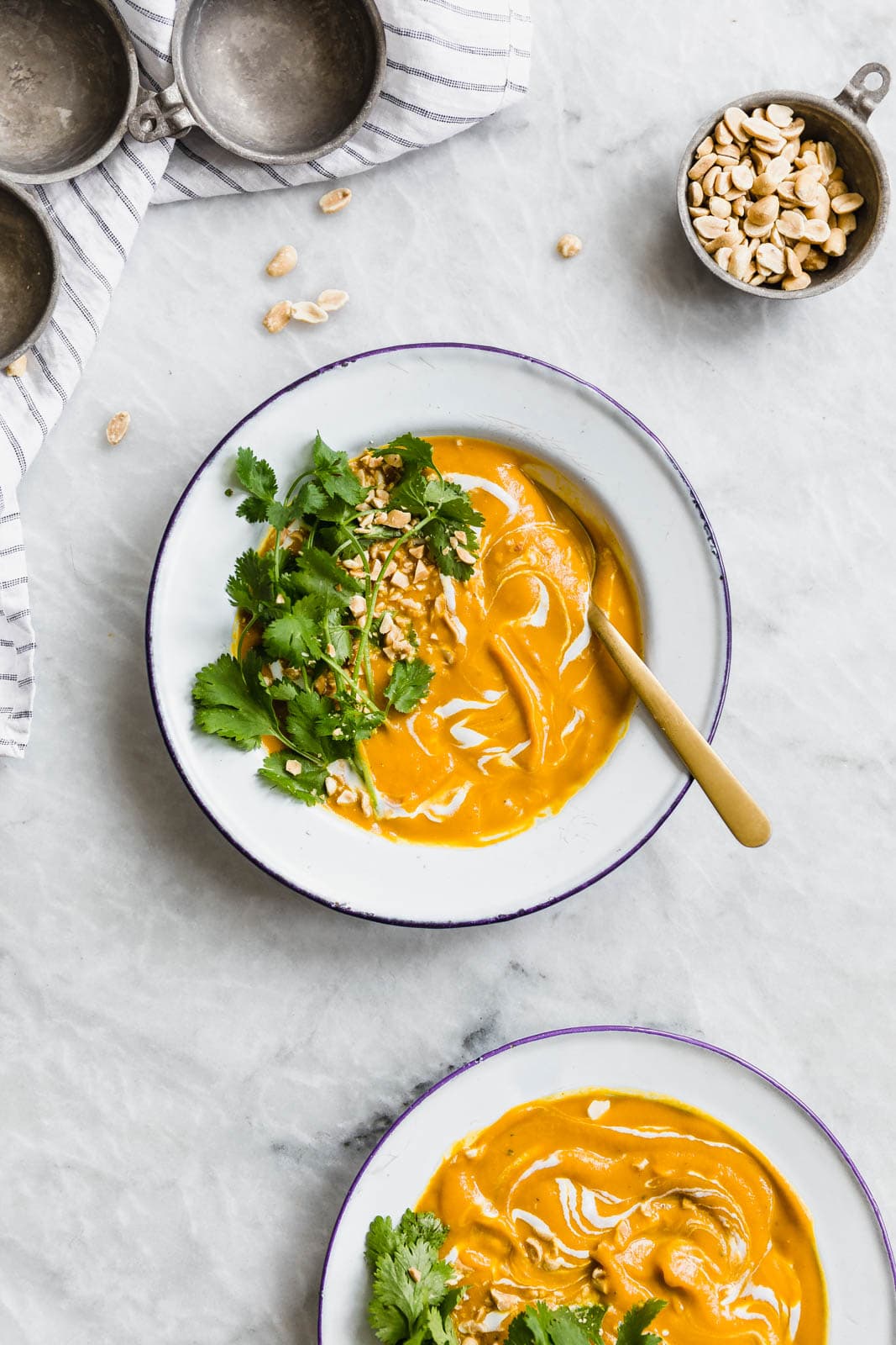 Vegan Turmeric Carrot Ginger Soup with peanuts