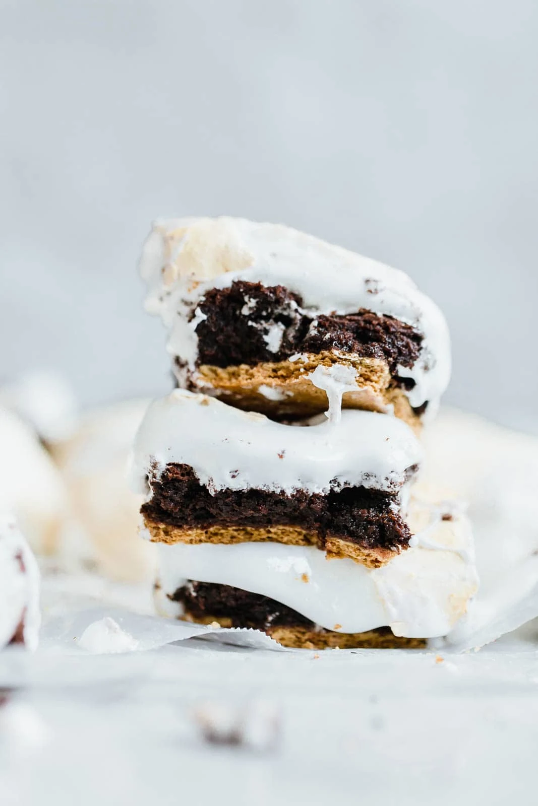 smores brownies stacked 