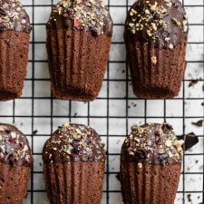 Chocolate-Dipped Chocolate Madeleines