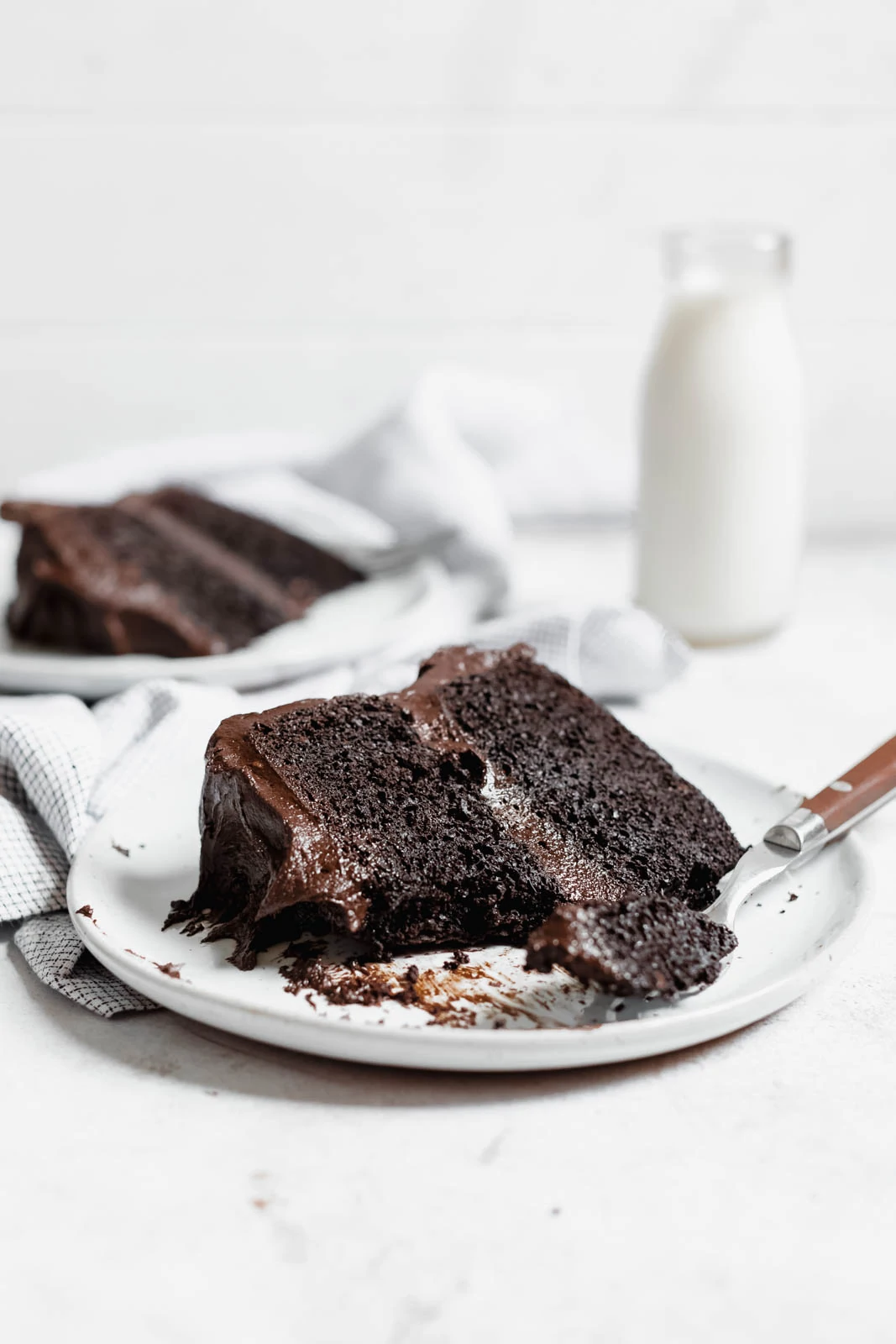 Blackout chocolate cake on plate