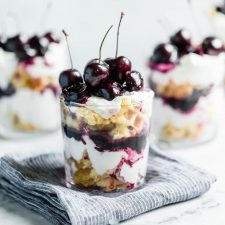 No Bake Black Cherry & Waffle Parfait