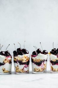 No Bake Black Cherry & Waffle Parfait - Broma Bakery