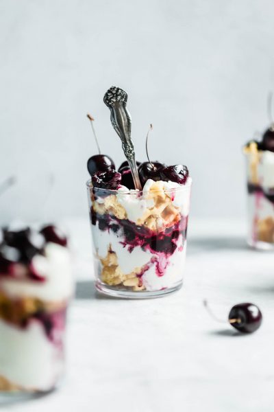 No Bake Black Cherry & Waffle Parfait - Broma Bakery