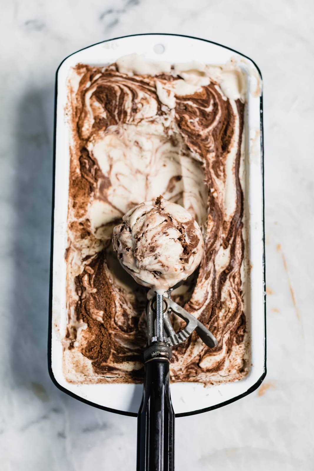 Vegan Peanut Butter Mudslide Ice Cream in loaf pan