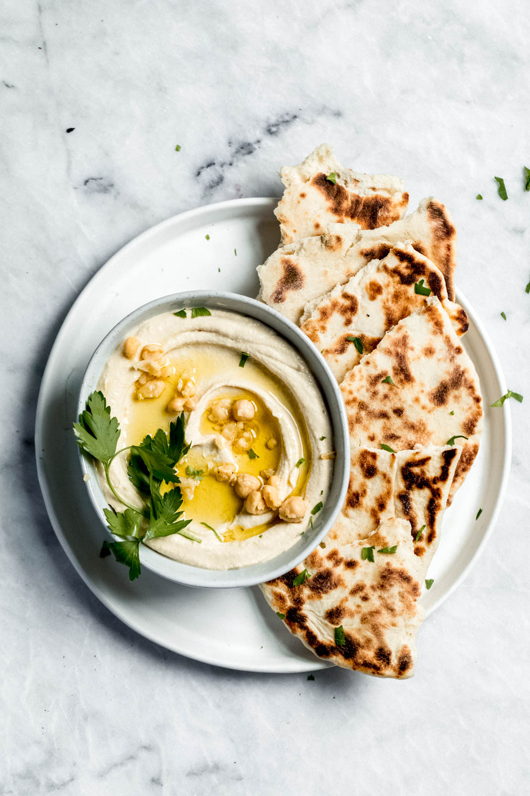 the best homemade hummus on a plate
