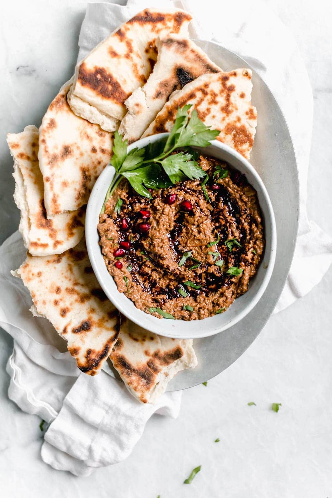 Muhammara aka the best dip you've never heard of. Made with roasted red peppers and walnuts, and sweetened with pomegranate molasses!
