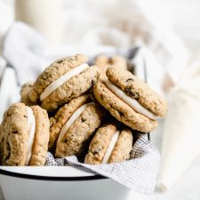 Soft and Chewy Oatmeal Whoopie Pies with Cream Cheese Frosting