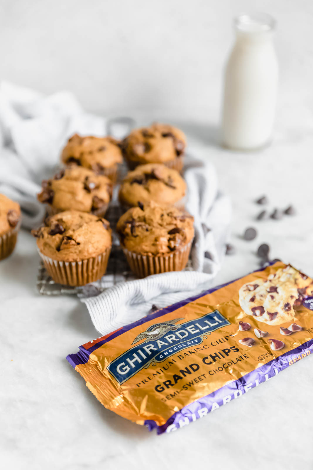 pumpkin muffins with chocolate chips