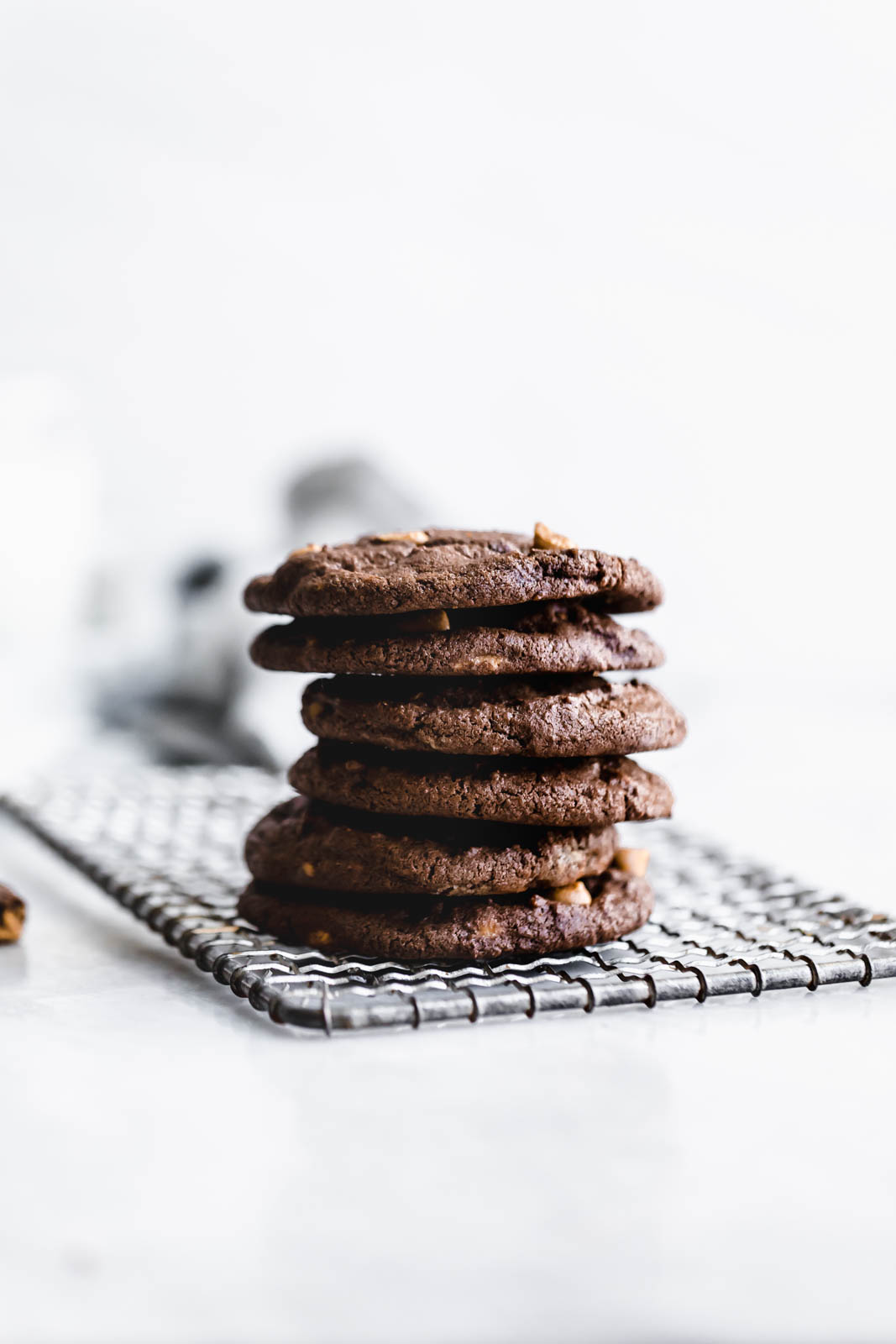 stack of Chocolate Peanut Butter Chip Cookies