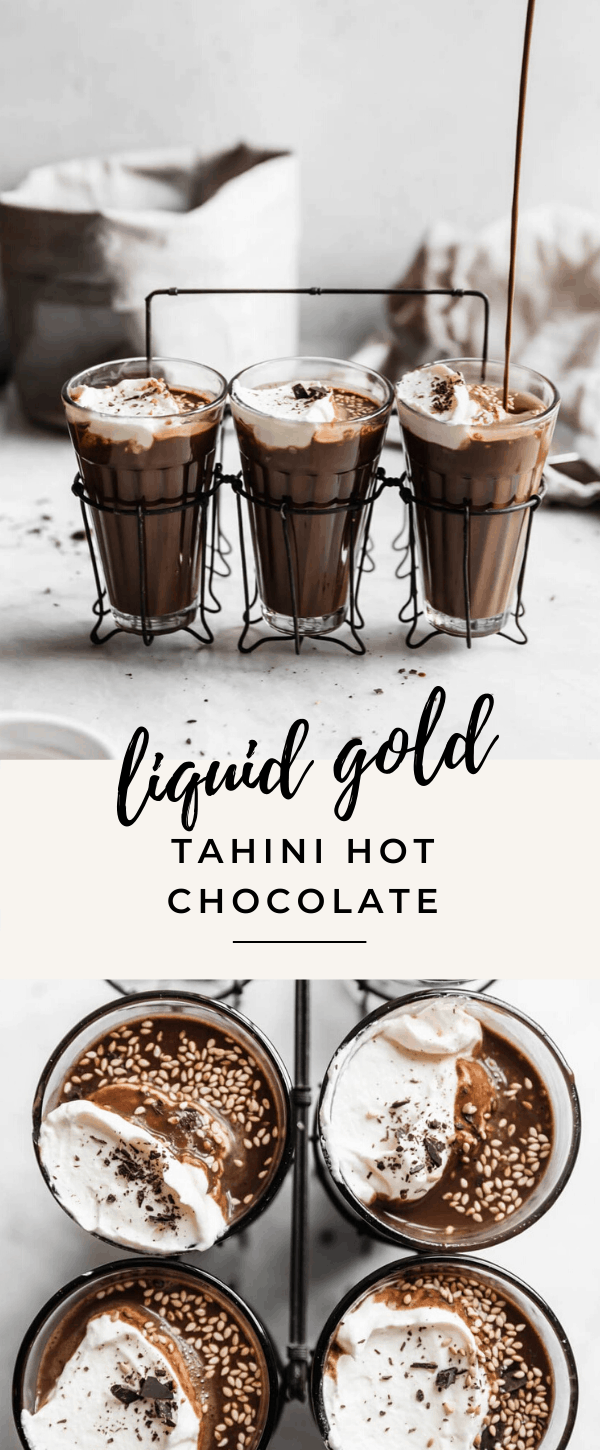 This thick and cream tahini hot chocolate is literally the stuff of dreams